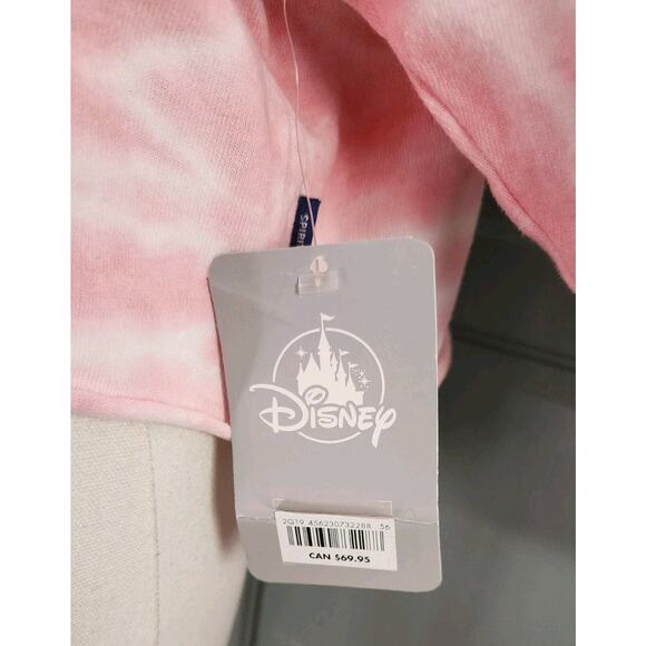 Nwt Disney Prince Cropped Spirit Jersey Royal Crush Pullover TieDye Pink Top Med - Picture 4 of 9